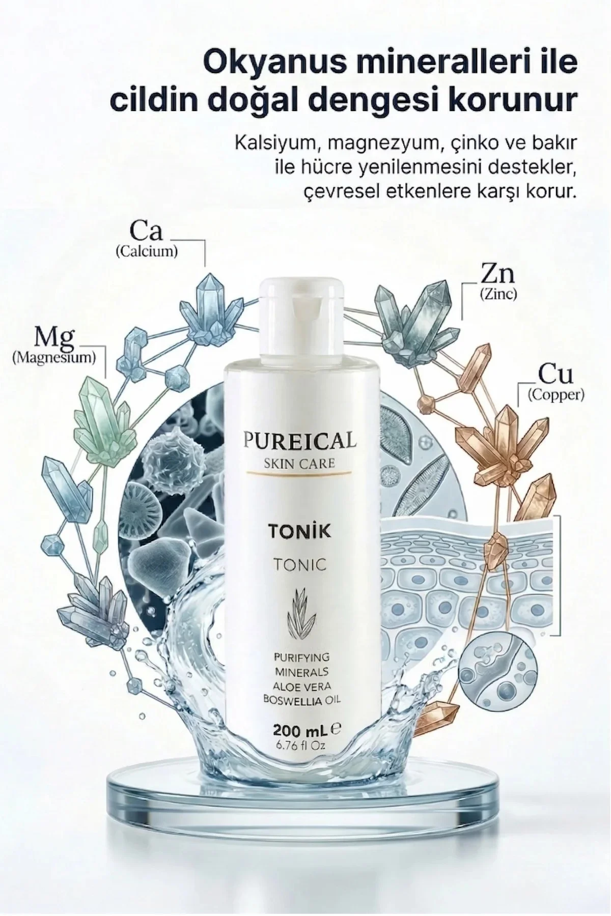 Tonik 200 ml, Mineral kompleks, Aloe Vera & Sığla Yağı ile Canlan