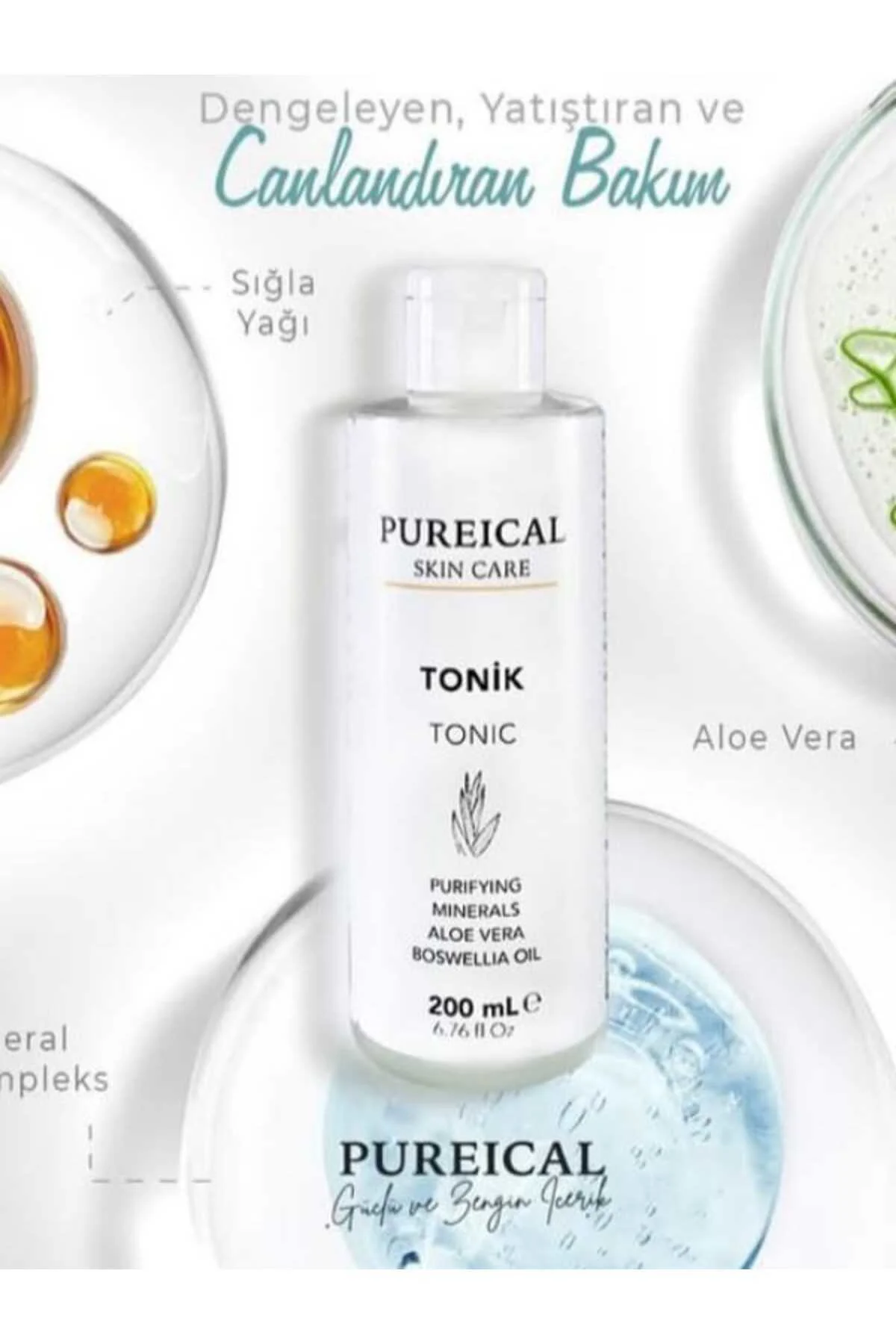 Tonik, Mineral kompleks, derin temizleme, aloe vera, sığla yağı, 