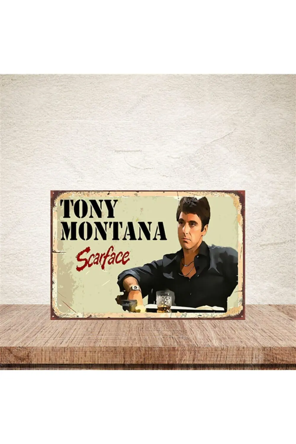 Tony Montana Retro Ahşap Poster 20x30 cm Tony Montana Retro Ahşap Poster 20x30 cm