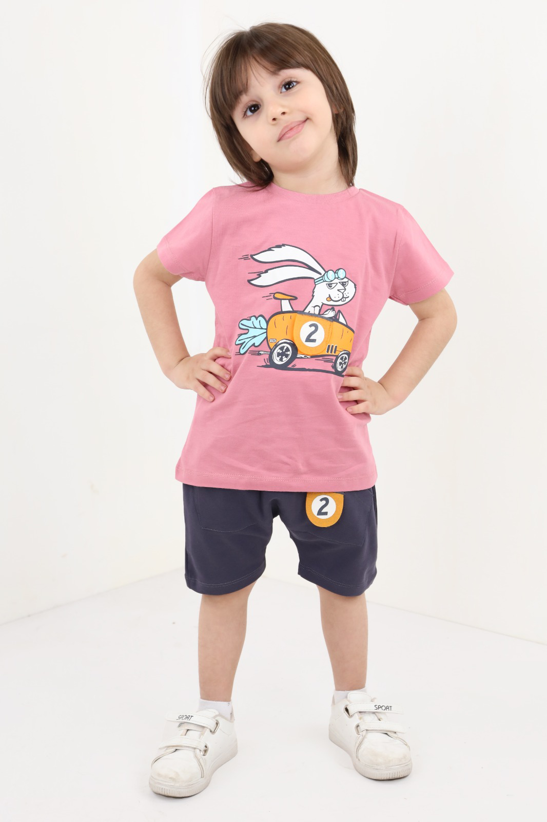 Toontoy Erkek Bebek Baskılı Şortlu Takım