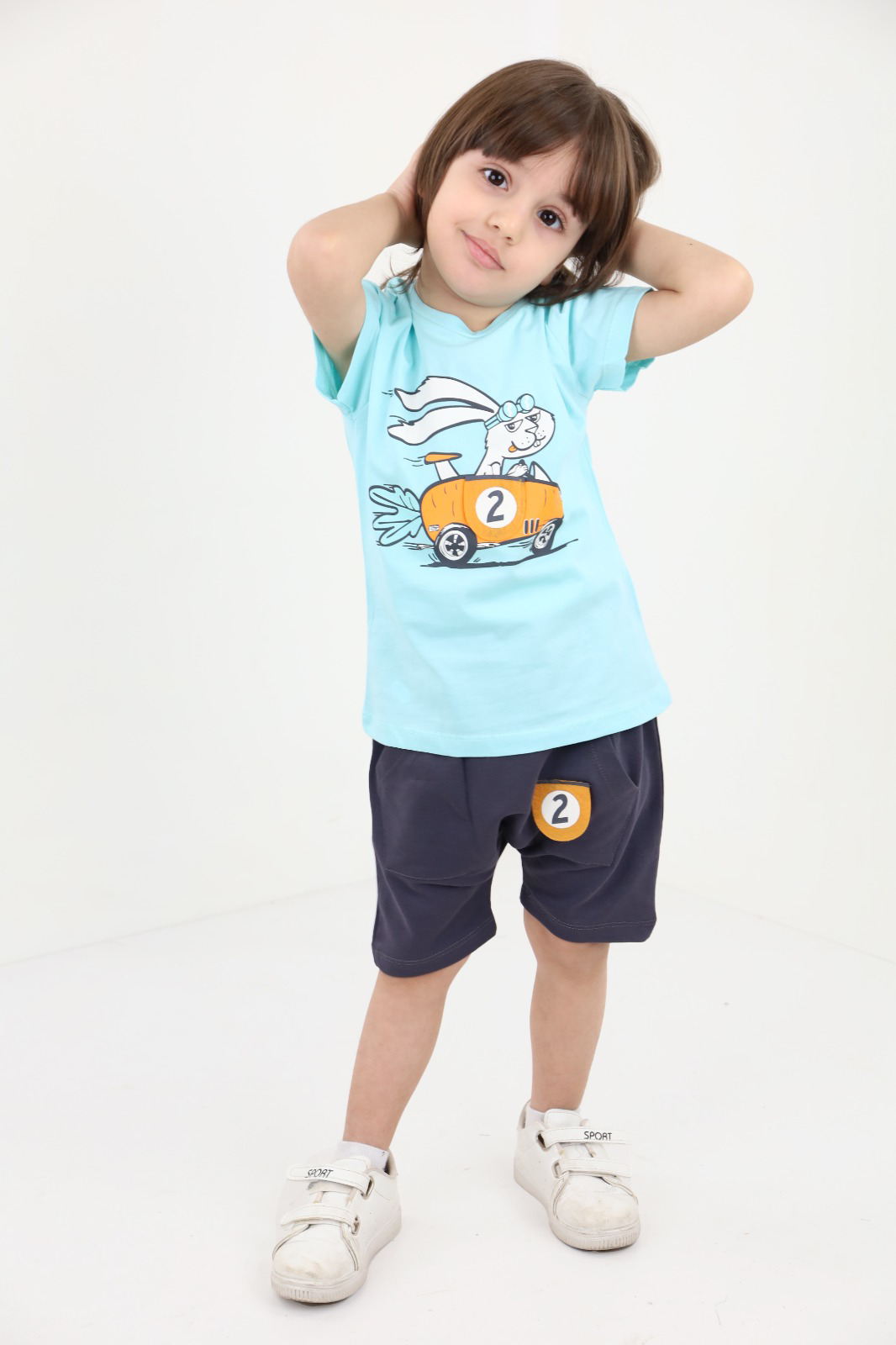 Toontoy Erkek Bebek Baskılı Şortlu Takım