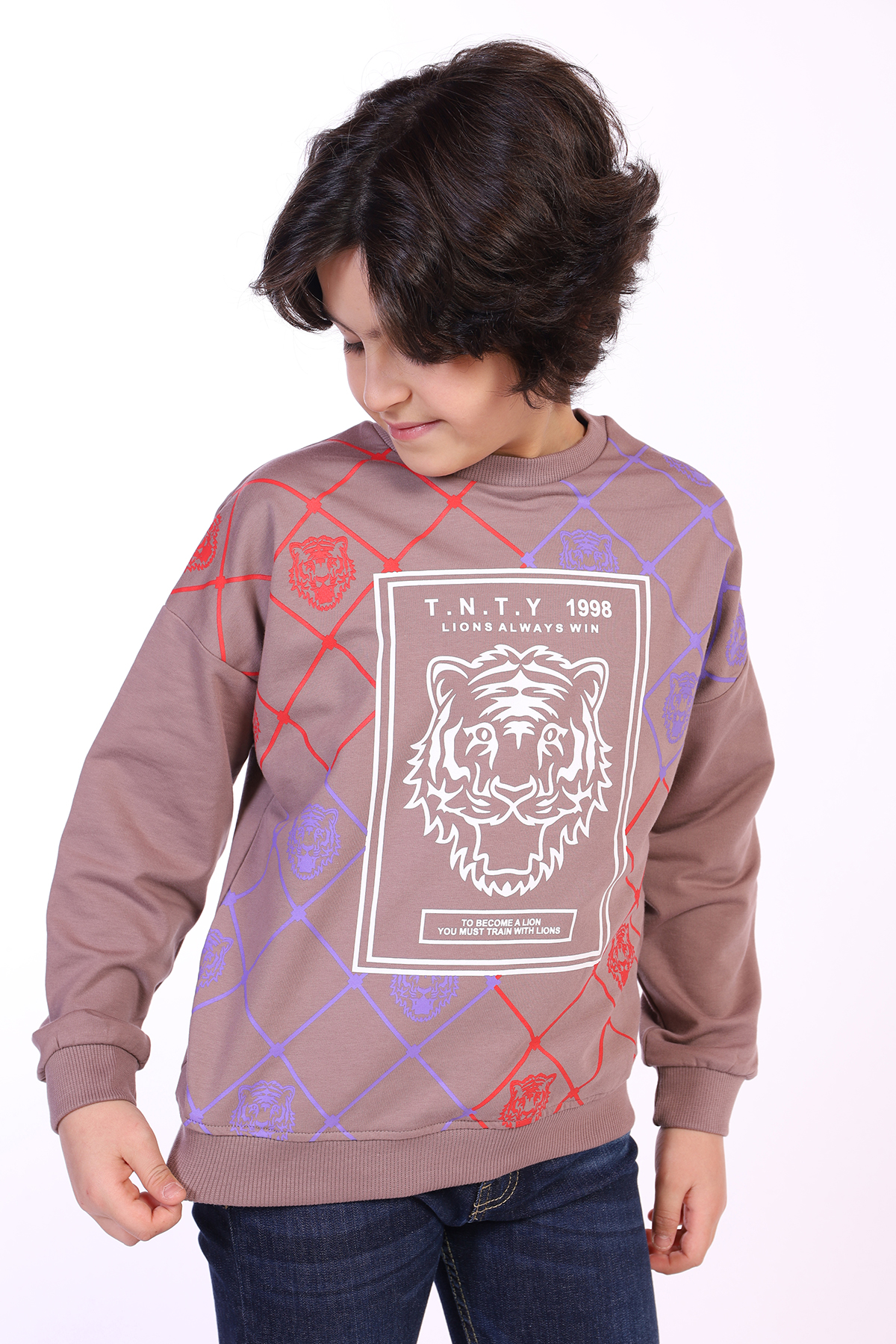 Toontoy Erkek Çocuk Tnty Aslan Baskılı Sweatshirt Toontoy Erkek Çocuk Tnty Aslan Baskılı Sweatshirt