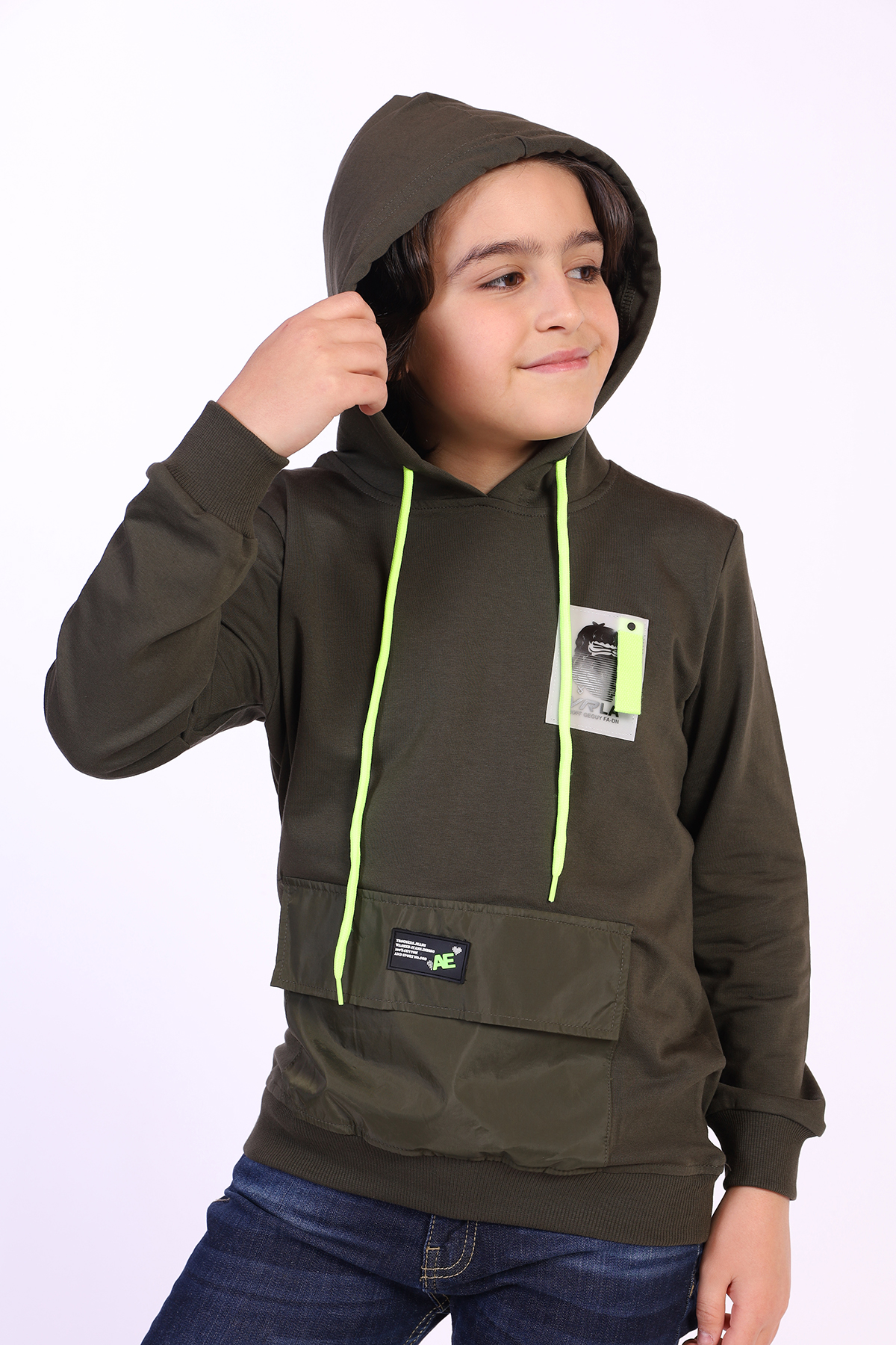 Toontoy Erkek Çocuk Armalı Kapşonlu Sweatshirt