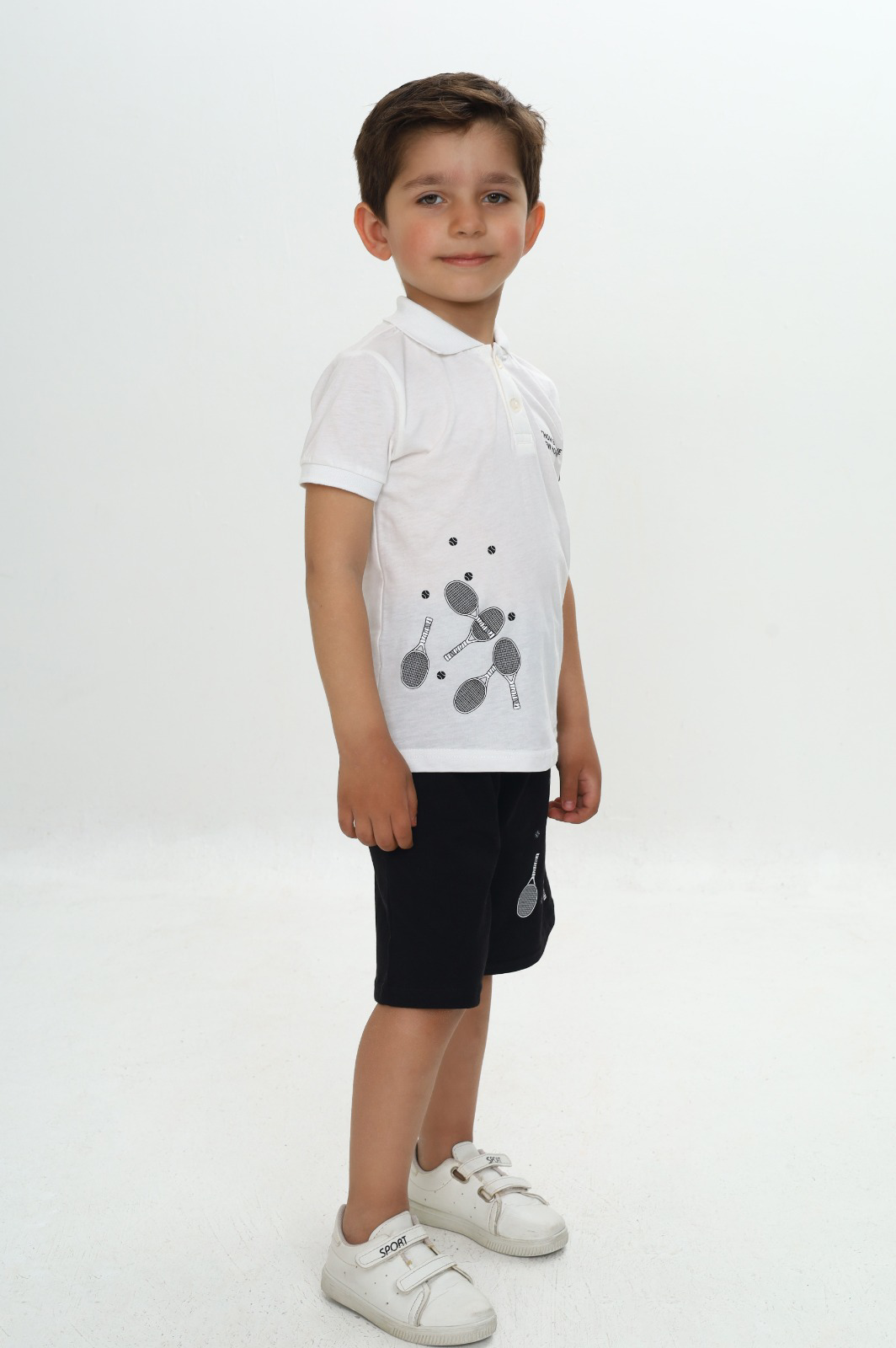 Toontoy Erkek Çocuk Polo Yaka Baskılı Şortlu Takım