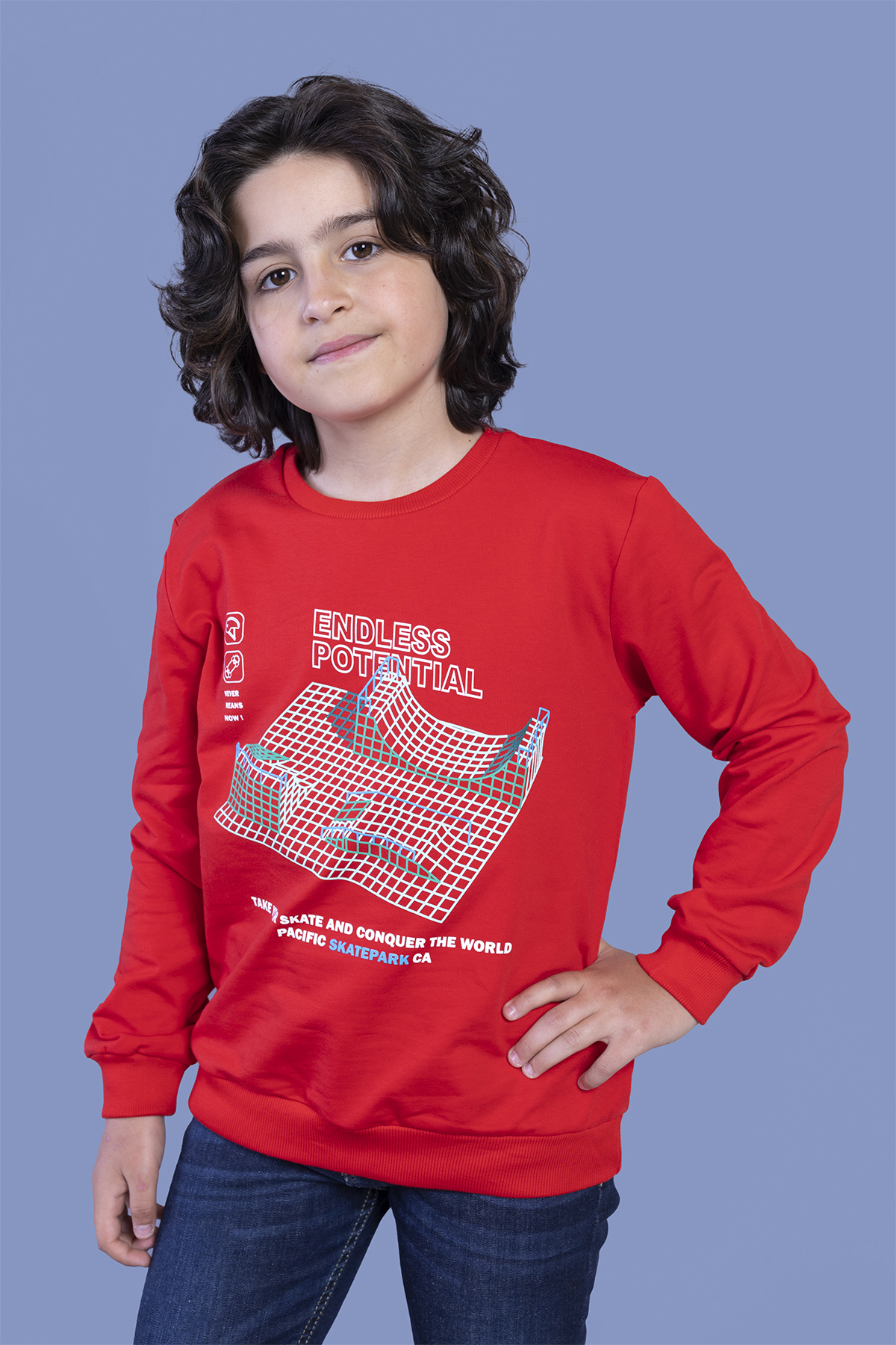 Toontoy Erkek Çocuk Kabartma Baskılı Sweatshirt