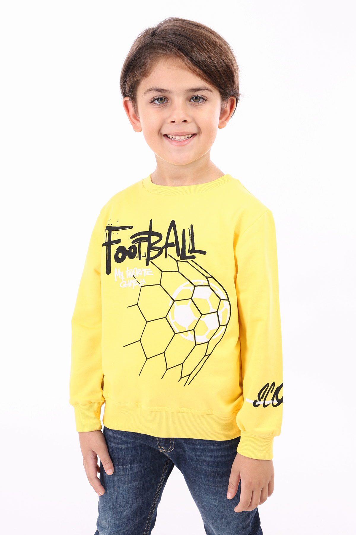 Toontoy Erkek Çocuk Football  Baskılı Sweatshirt
