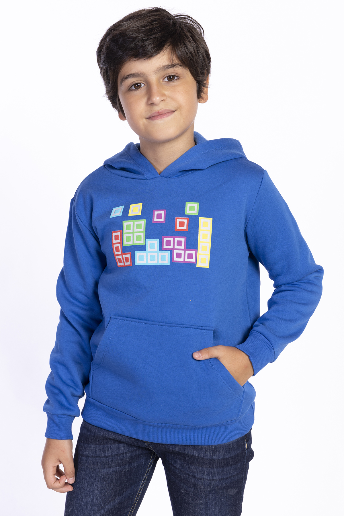 Toontoy Erkek Çocuk Baskılı Kanguru Cepli Sweatshirt