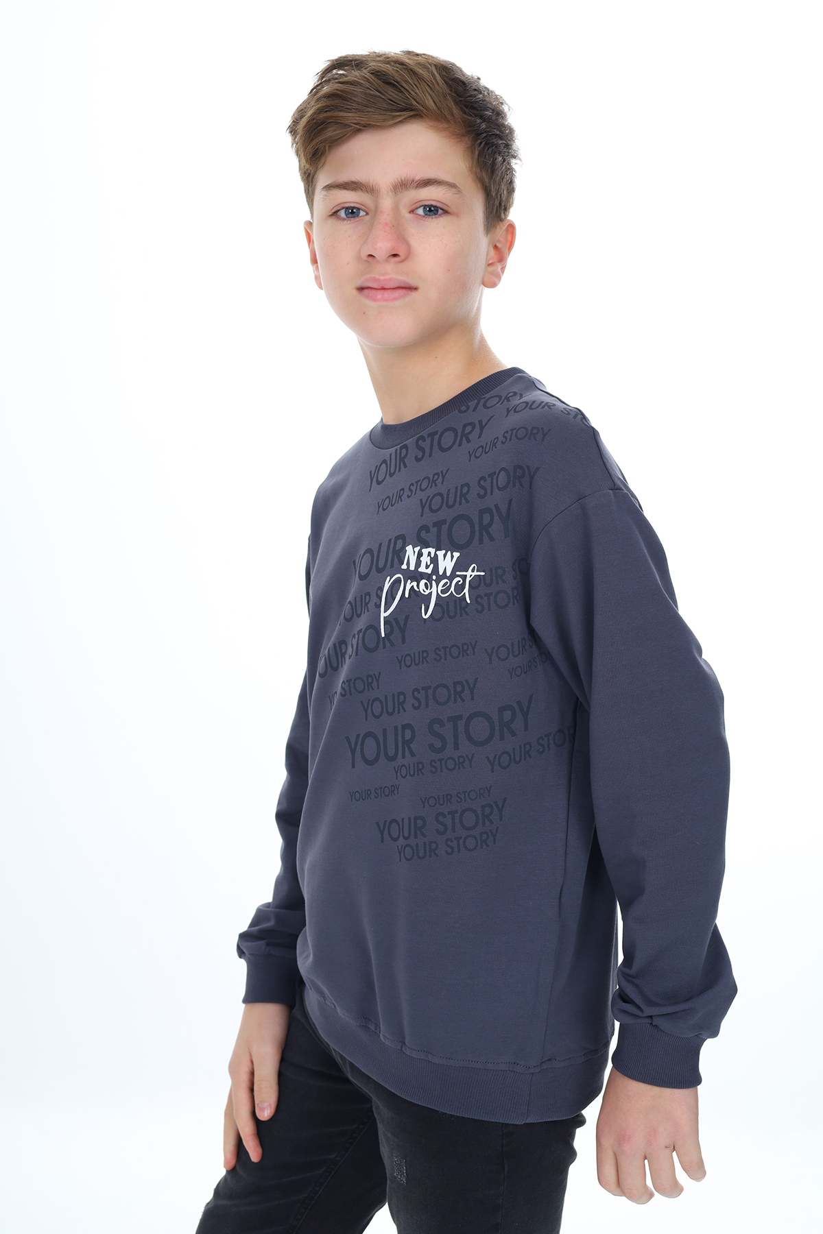 Toontoy Erkek Çocuk New Project  Baskılı Sweatshirt