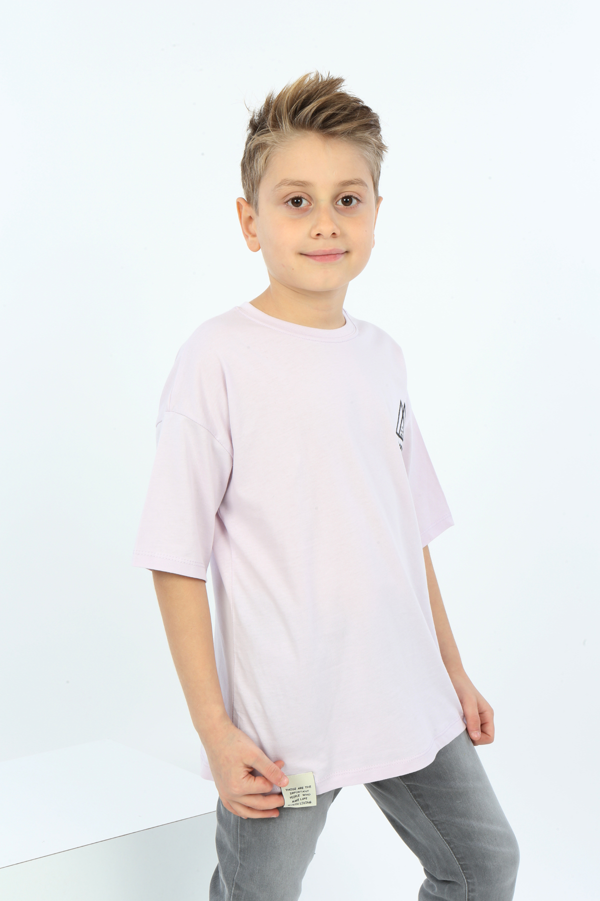 Toontoy Erkek Çocuk Göğsü Üçgen Nakışlı Tişört