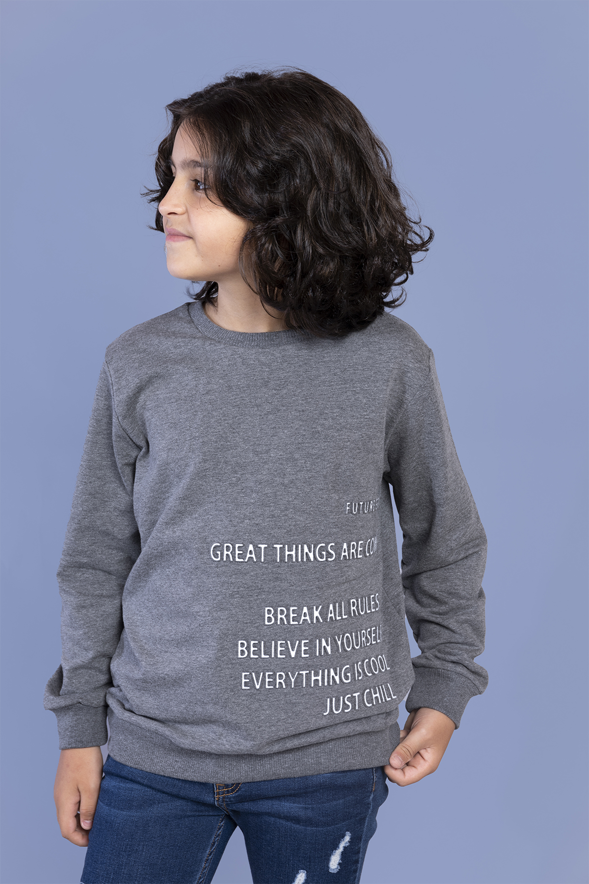 Toontoy Erkek Çocuk Kabartma Baskılı Sweatshirt
