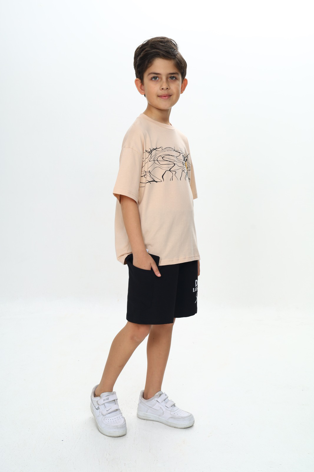 Toontoy Erkek Çocuk Smile Yazı Baskılı Şortlu Takım