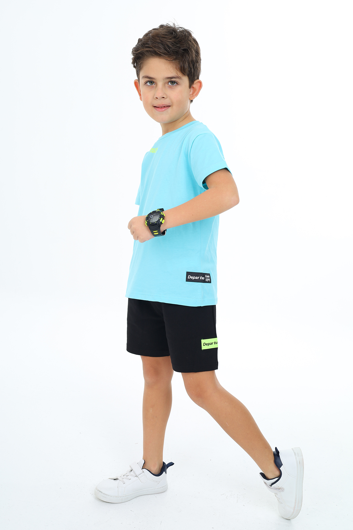 Toontoy Erkek Çocuk  Yakası Baskılı Şortlu Takım