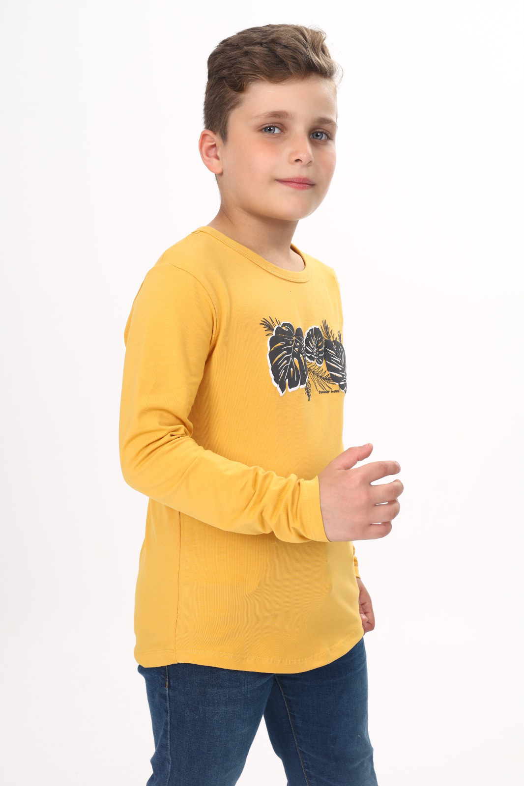 Toontoy Erkek Çocuk  Yaprak Baskılı Tişört