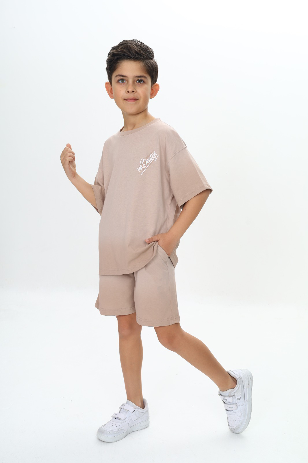 Toontoy  Erkek Çocuk Yikama Efektli Baskili Şortlu Takim