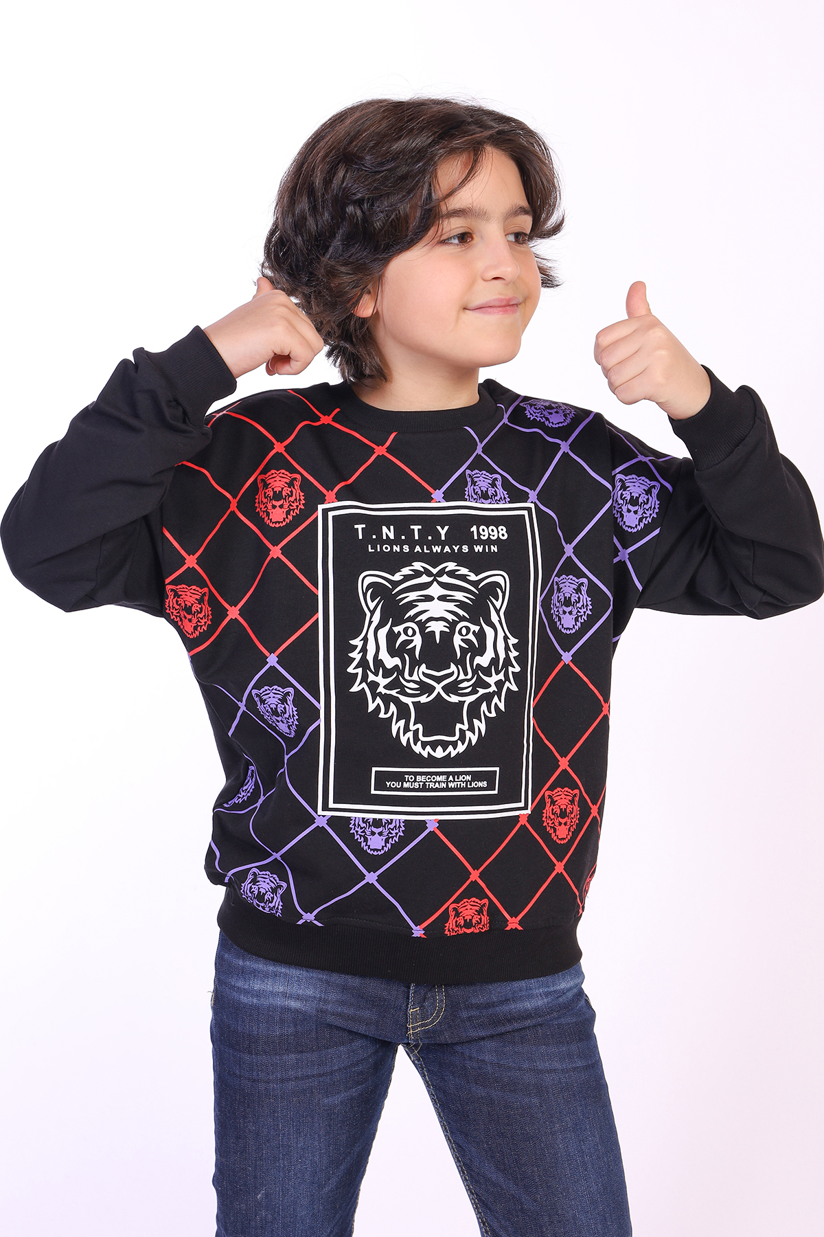 Toontoy Erkek Çocuk Tnty Aslan Baskılı Sweatshirt Toontoy Erkek Çocuk Tnty Aslan Baskılı Sweatshirt