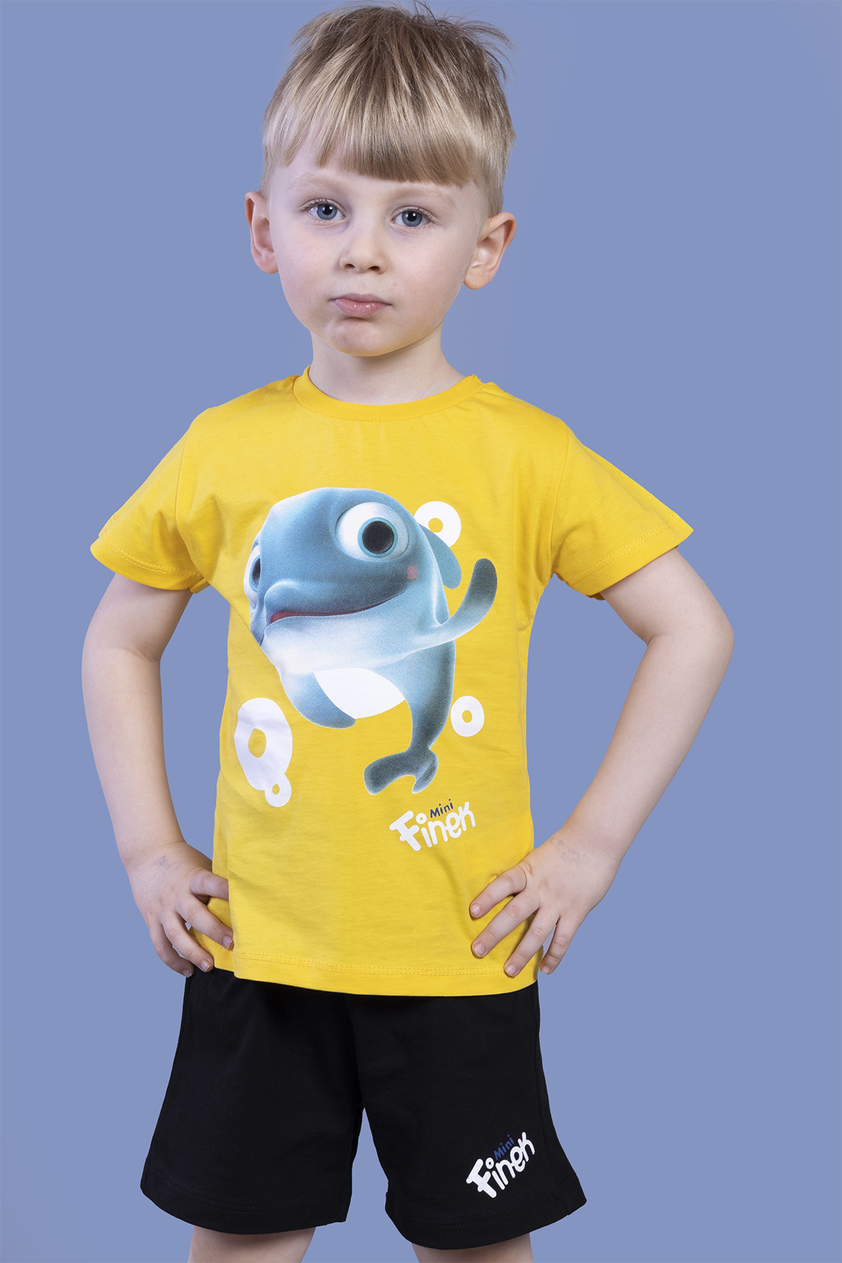 Toontoy Erkek Çocuk Balık Baskılı Şortlu Takım