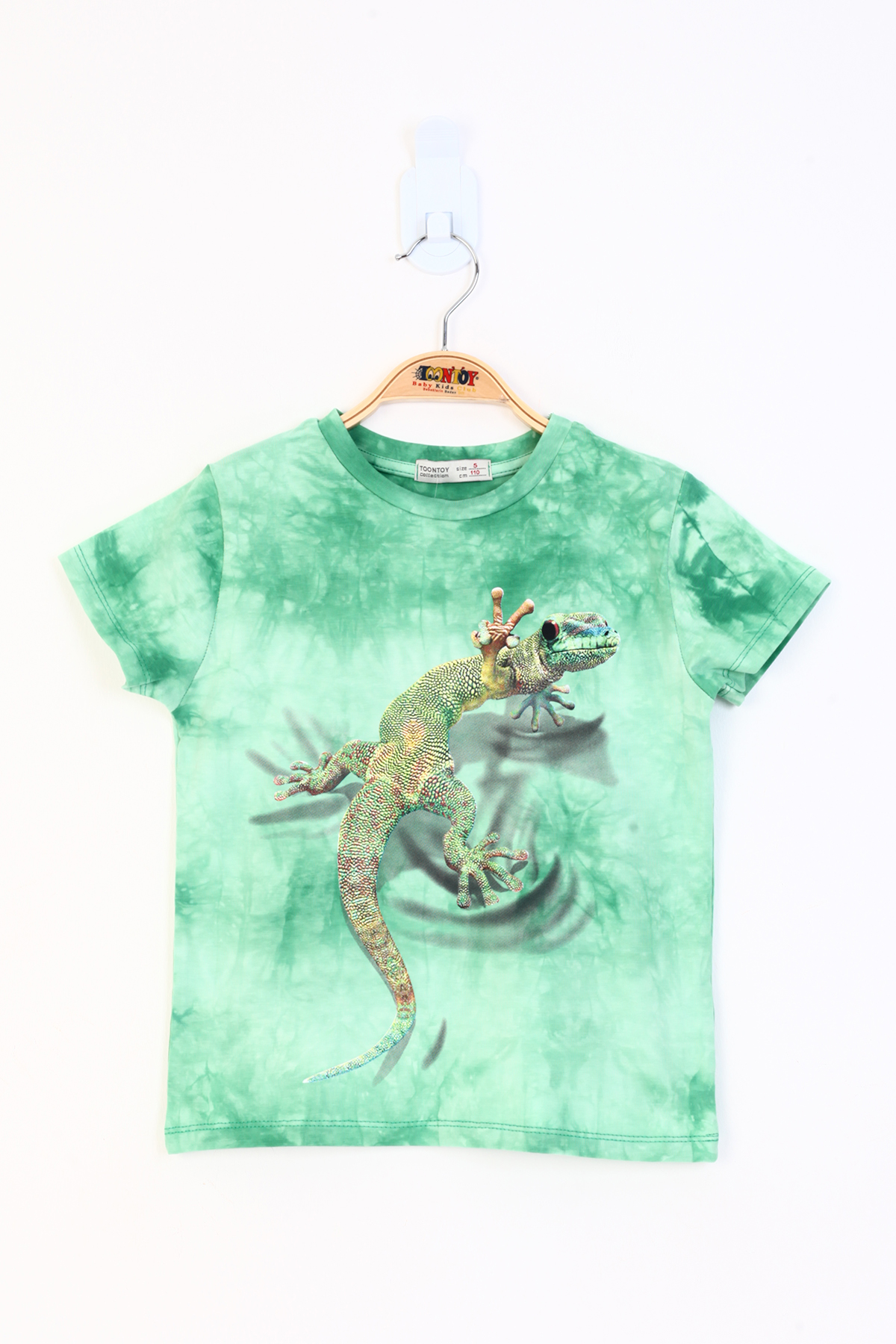 Toontoy Erkek Çocuk Batik Desenli Kertenkele Baskılı Tişört
