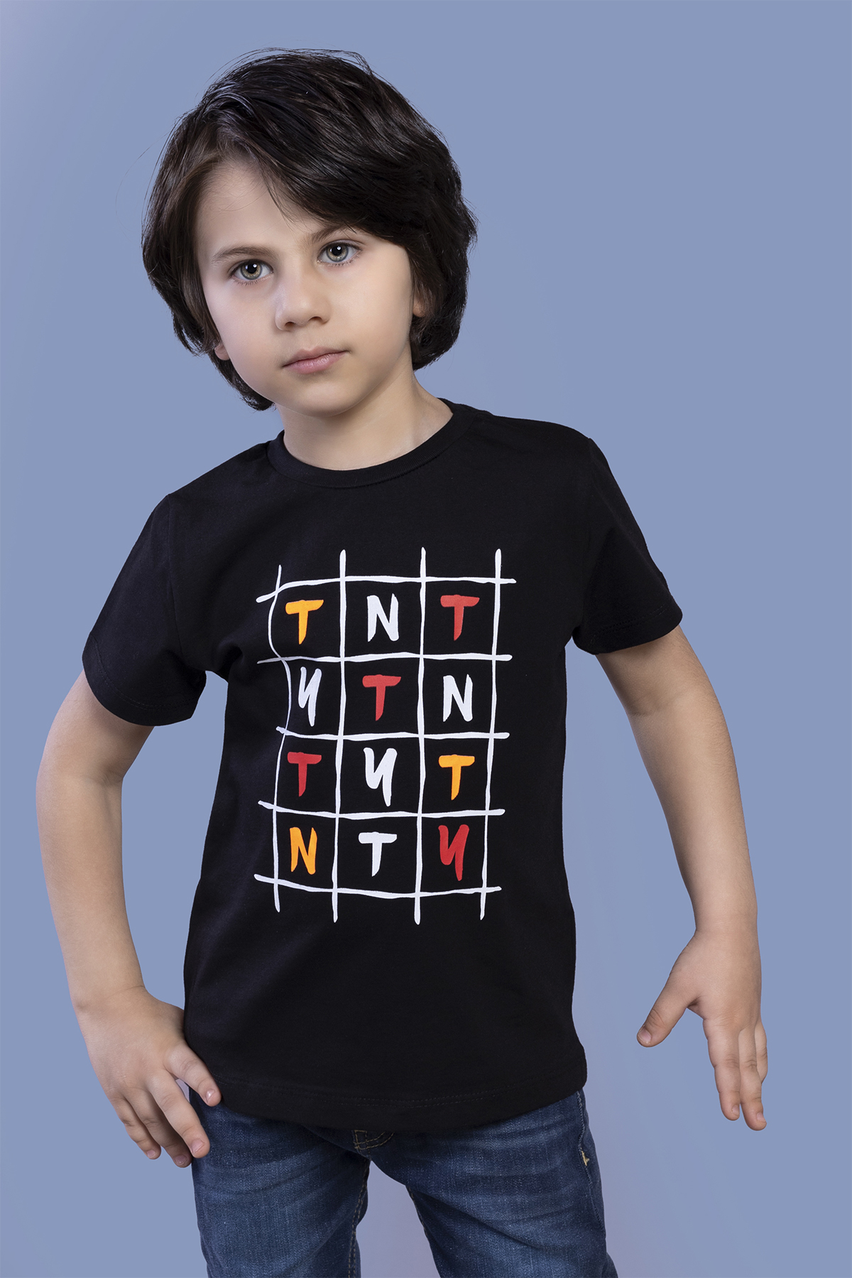 Toontoy Erkek Çocuk Tnty Kare Baskılı Tişört