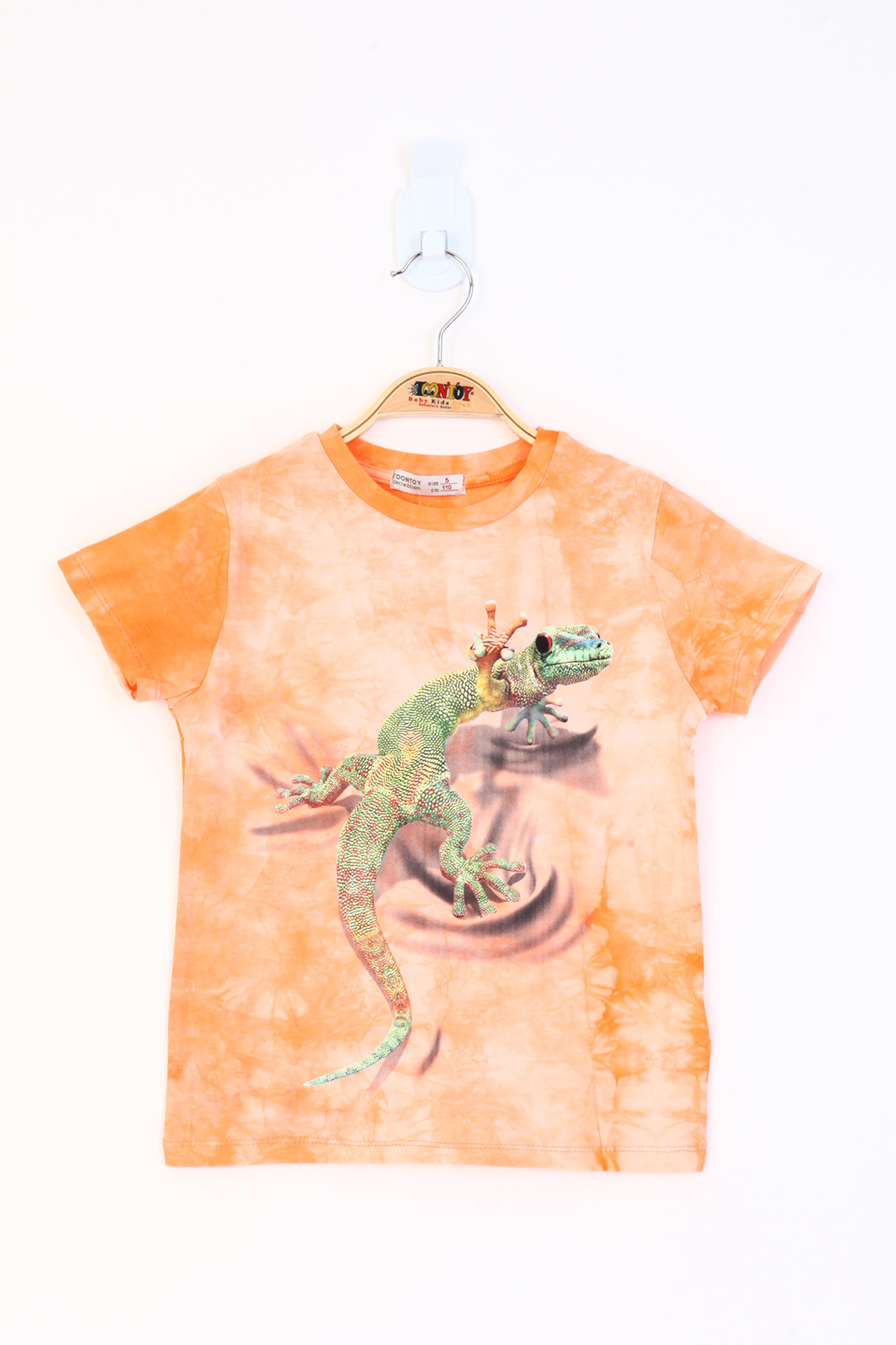 Toontoy Erkek Çocuk Batik Desenli Kertenkele Baskılı Tişört