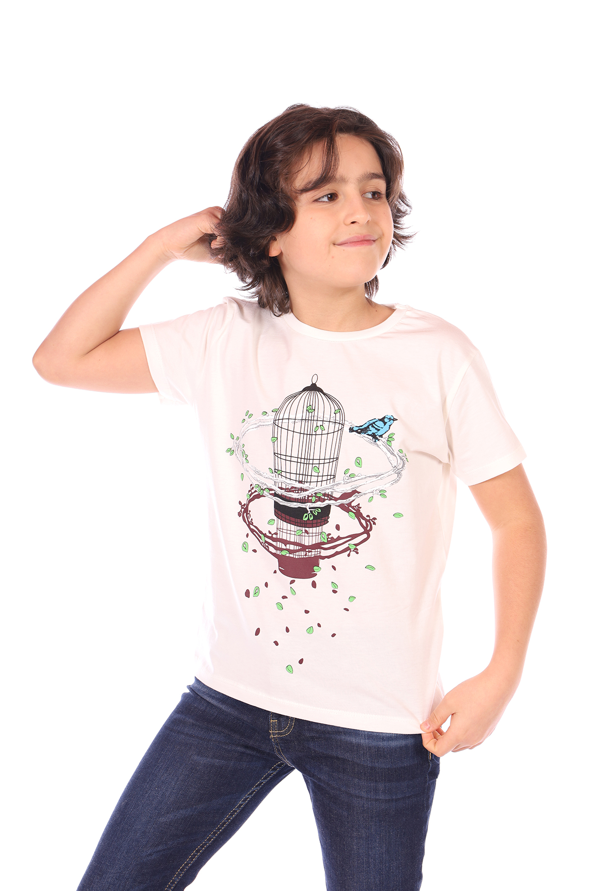 Toontoy Erkek Çocuk Kafes Baskılı Tişört