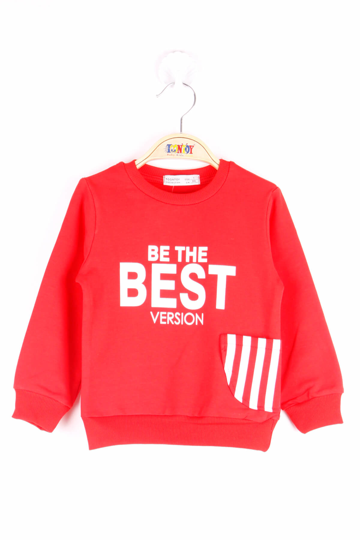 Toontoy Erkek Çocuk Çizgili Cepli Sweatshirt