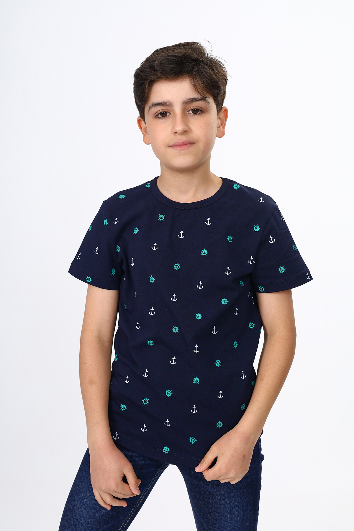 Toontoy Erkek Çocuk Dümen  Ve Çapa Baskılı Tişört