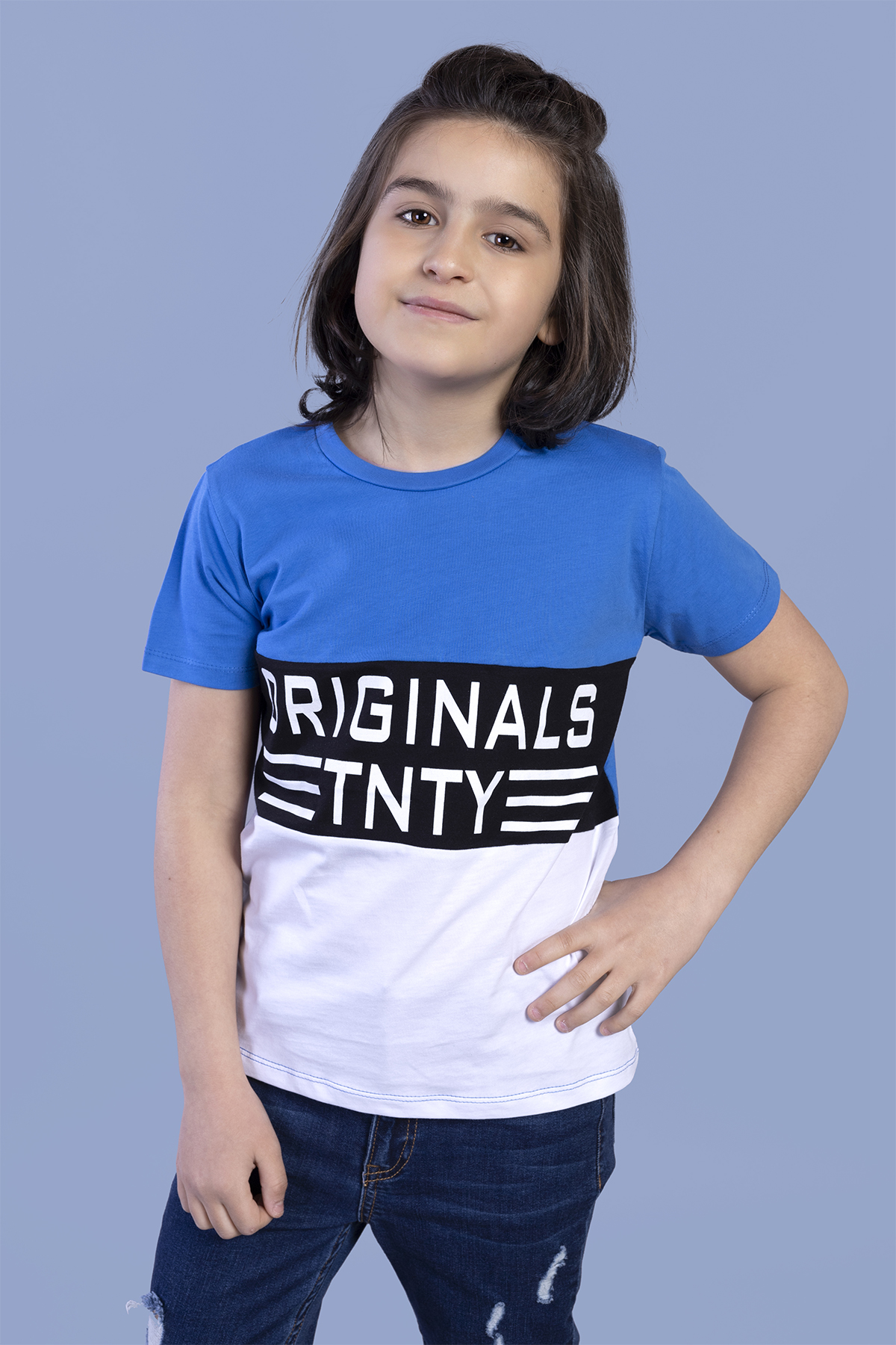 Toontoy Erkek Çocuk Garni Detaylı Baskılı Tişört