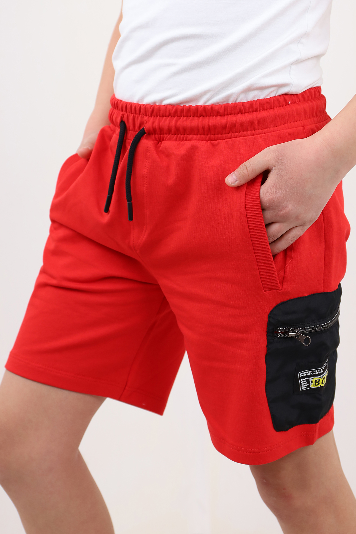 Toontoy  Erkek Çocuk Paça Kısmı Cepli Arma Detaylı Fermuarlı Şort