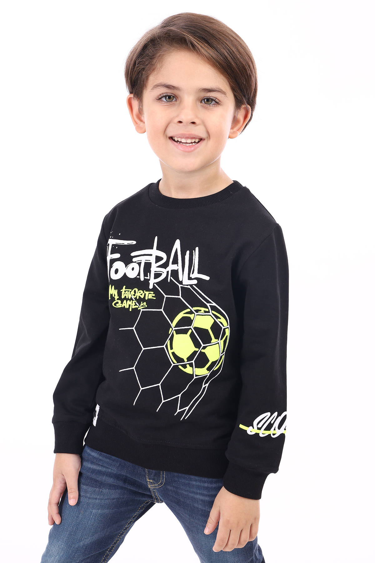 Toontoy Erkek Çocuk Football  Baskılı Sweatshirt