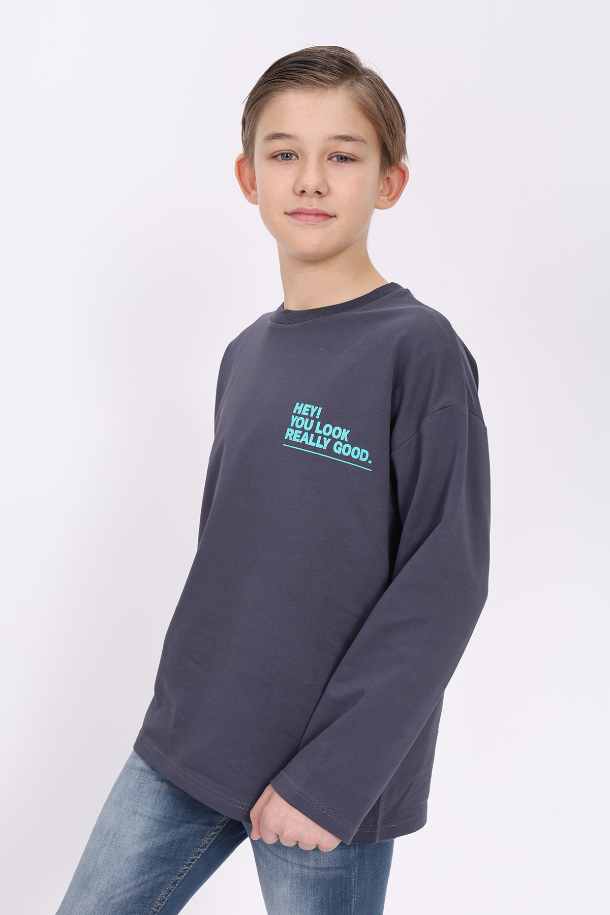 Toontoy Erkek Çocuk Hey You Look  Baskılı Sweatshirt