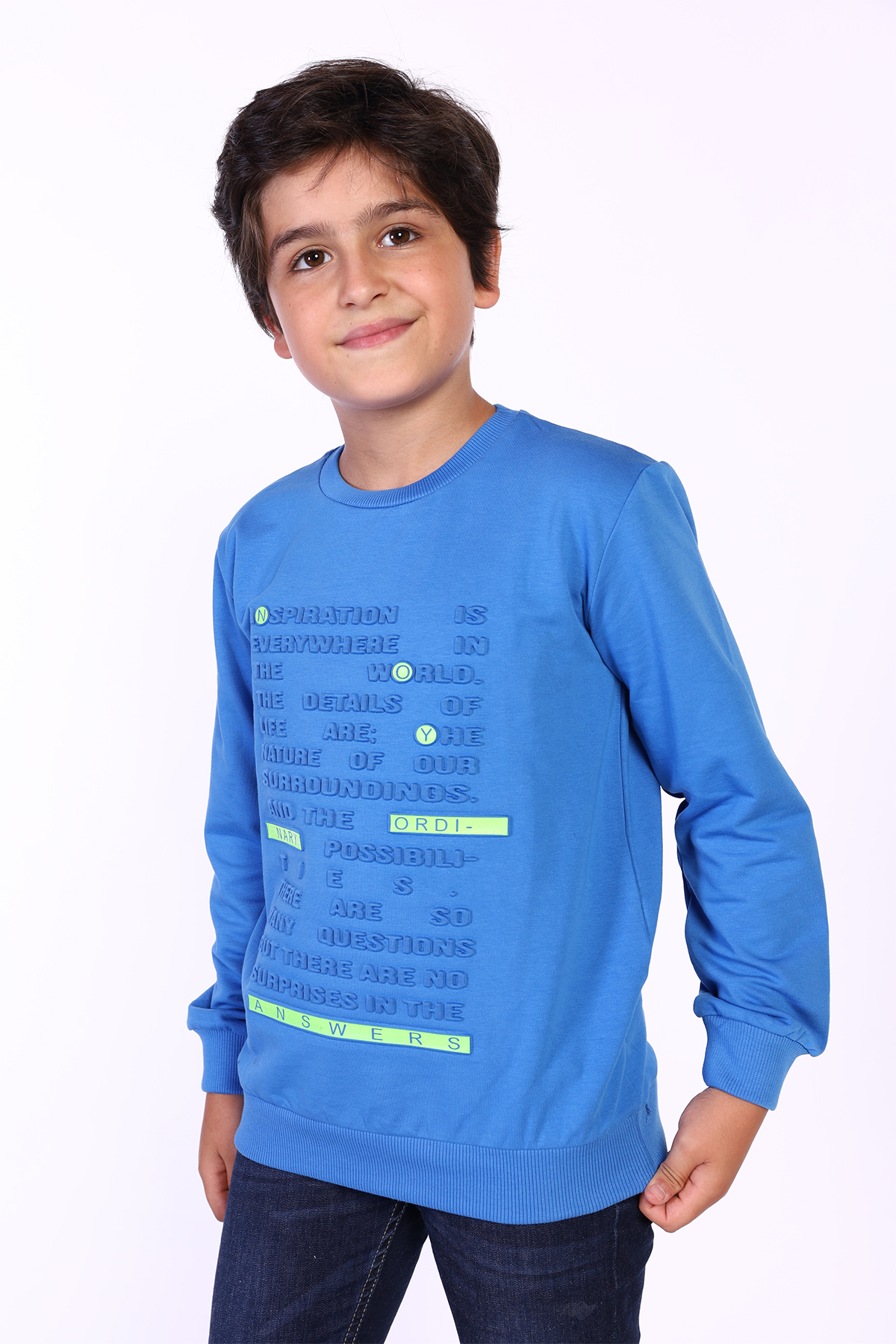 Toontoy Erkek Çocuk Kabartma Baskılı Sweatshirt