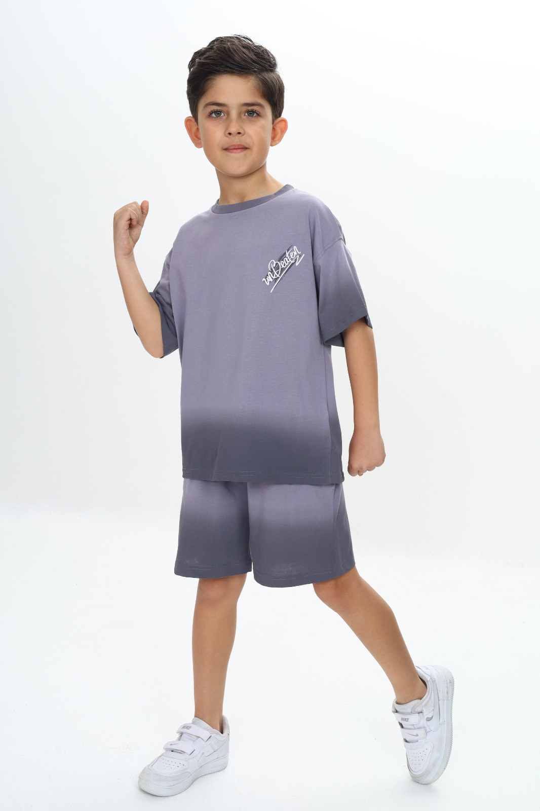 Toontoy  Erkek Çocuk Yikama Efektli Baskili Şortlu Takim