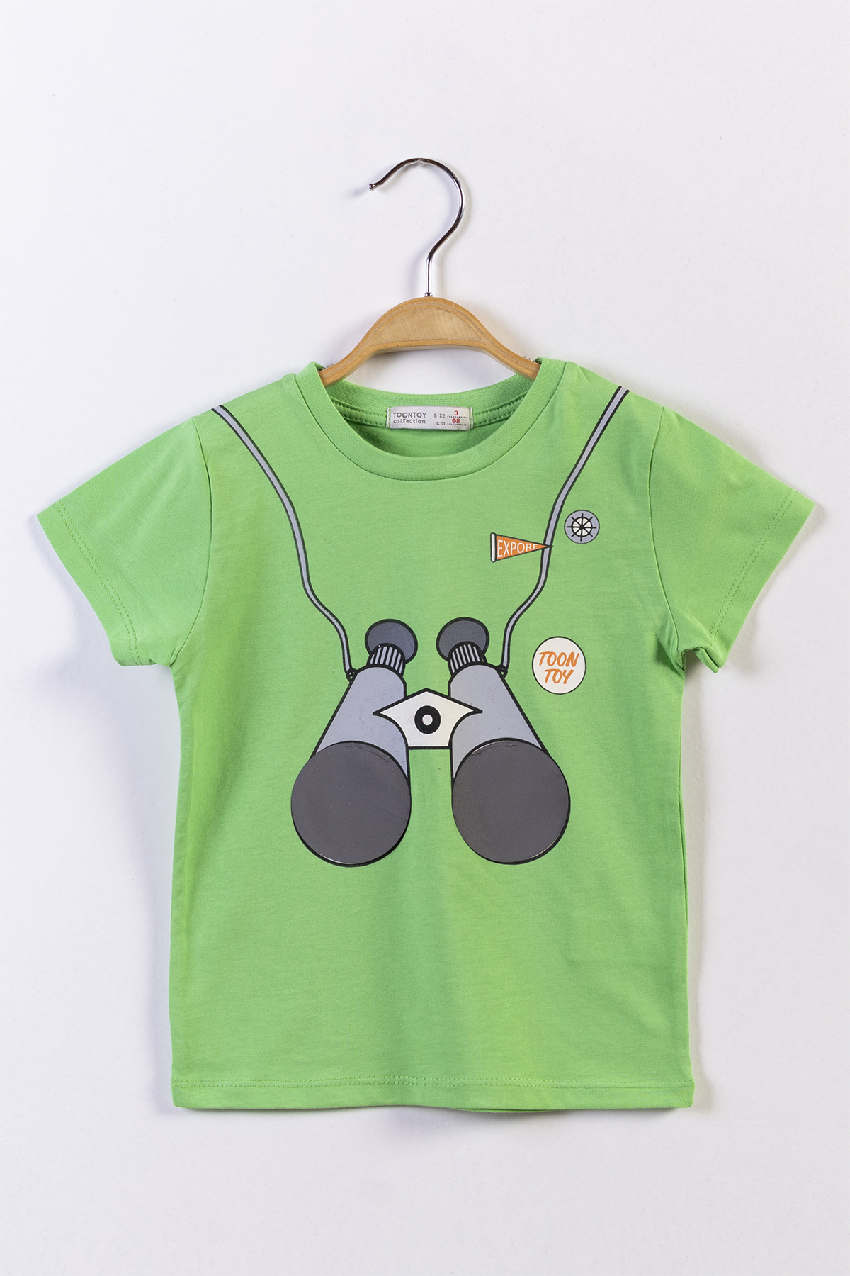 Toontoy Erkek Çocuk Reflektör Detaylı Dürbün Baskılı Tişört