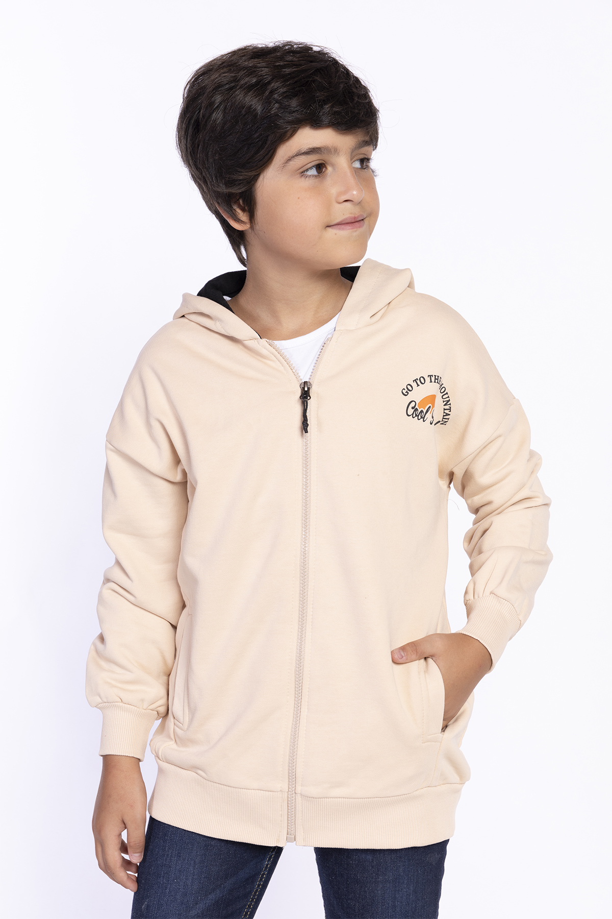 Toontoy  Erkek Çocuk Baskili Kapşonlu Hirka