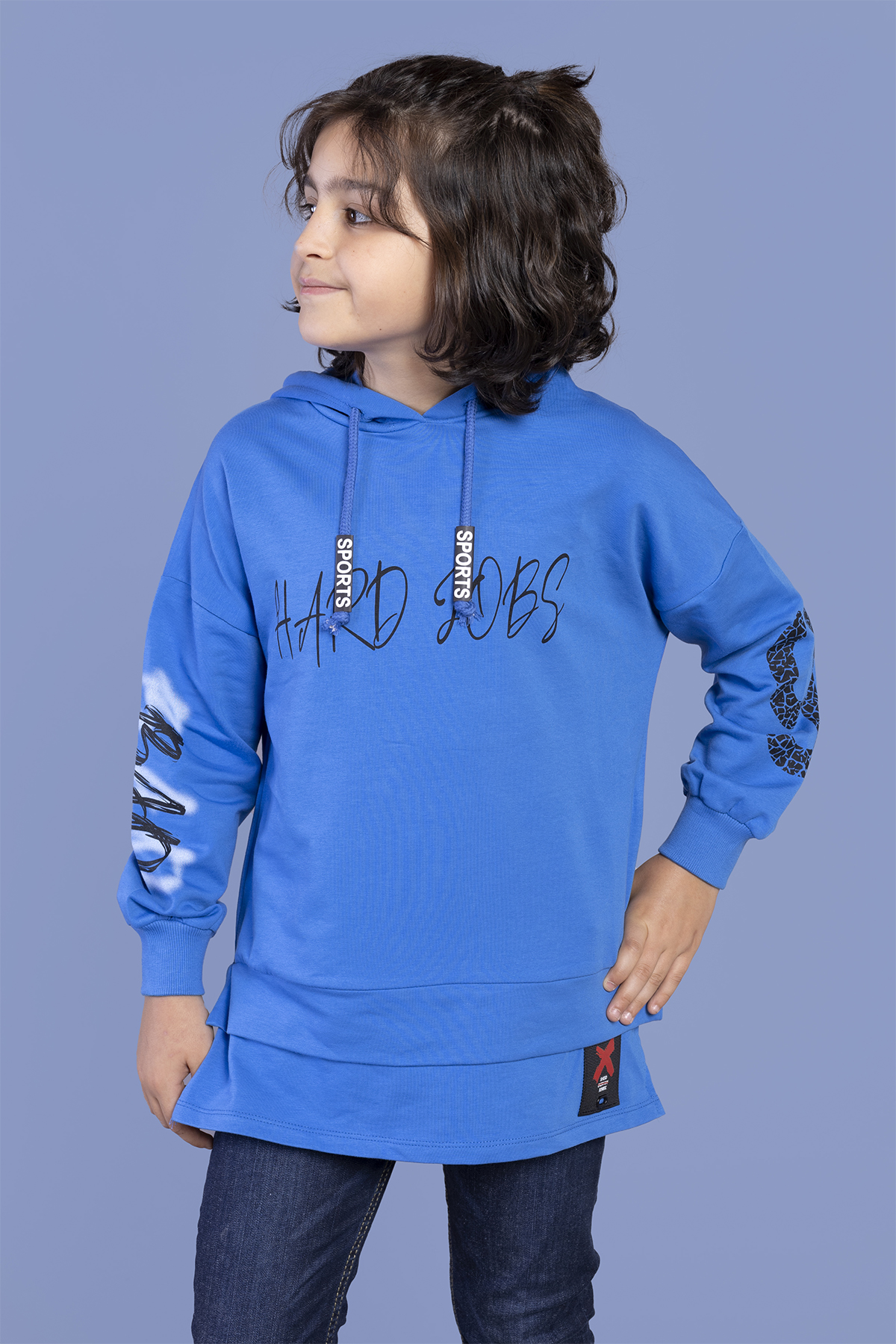 Toontoy Erkek Çocuk Kapüşonlu Baskılı Sweatshirt