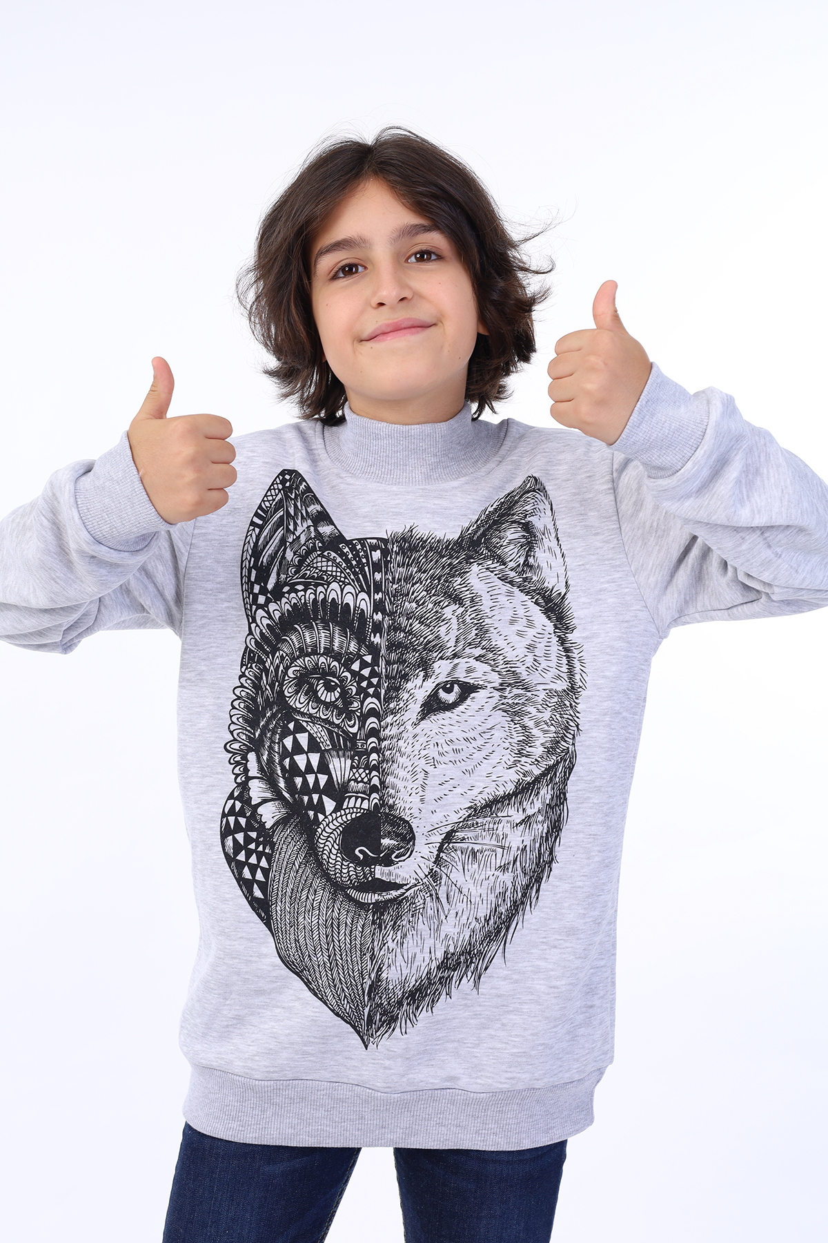 Toontoy Erkek Çocuk Kurt Baskılı Sweatshirt