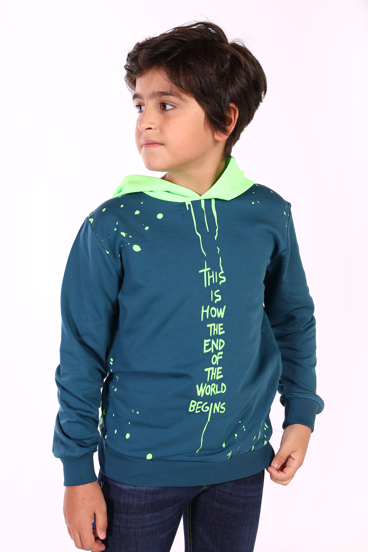 Toontoy Erkek Çocuk Neon Detaylı Sweatshirt
