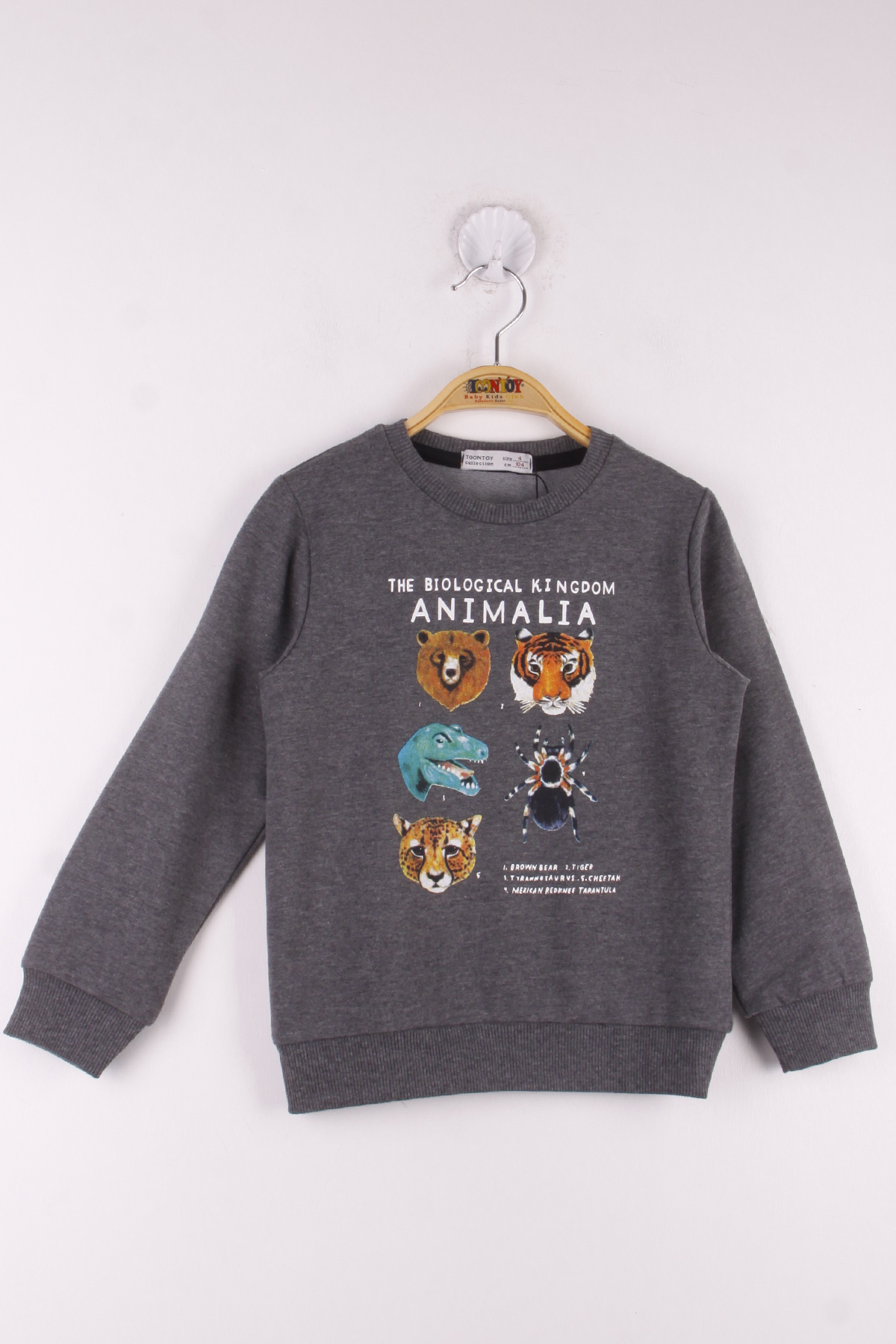 Toontoy Erkek Çocuk Hayvan Baskılı Sweatshirt