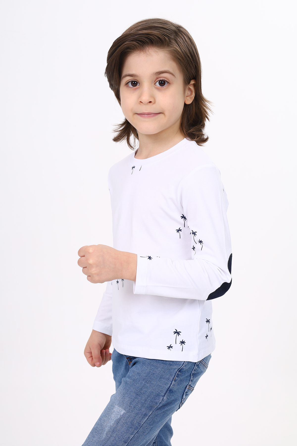 Toontoy Erkek Çocuk Palmiye Baskılı  Düz Tişört