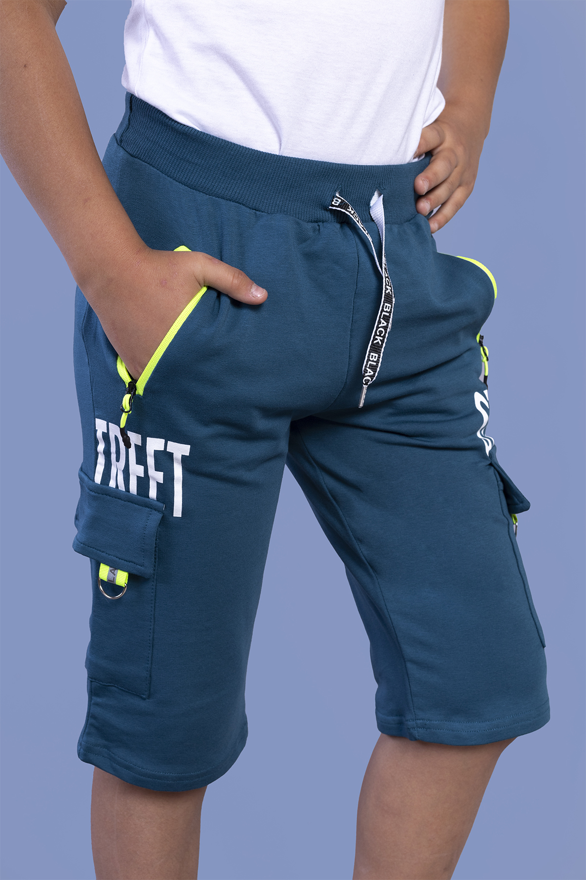 Toontoy  Erkek Çocuk Cep Detaylı Baskılı Kapri