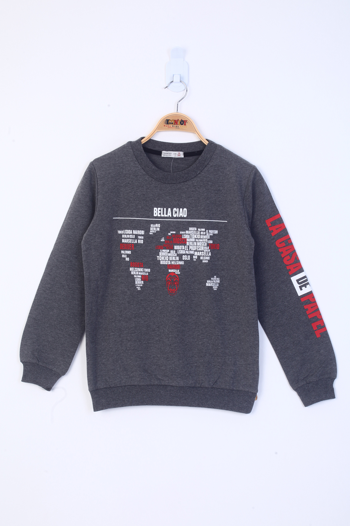 Toontoy Erkek Çocuk Bella Ciao Baskılı Sweatshirt