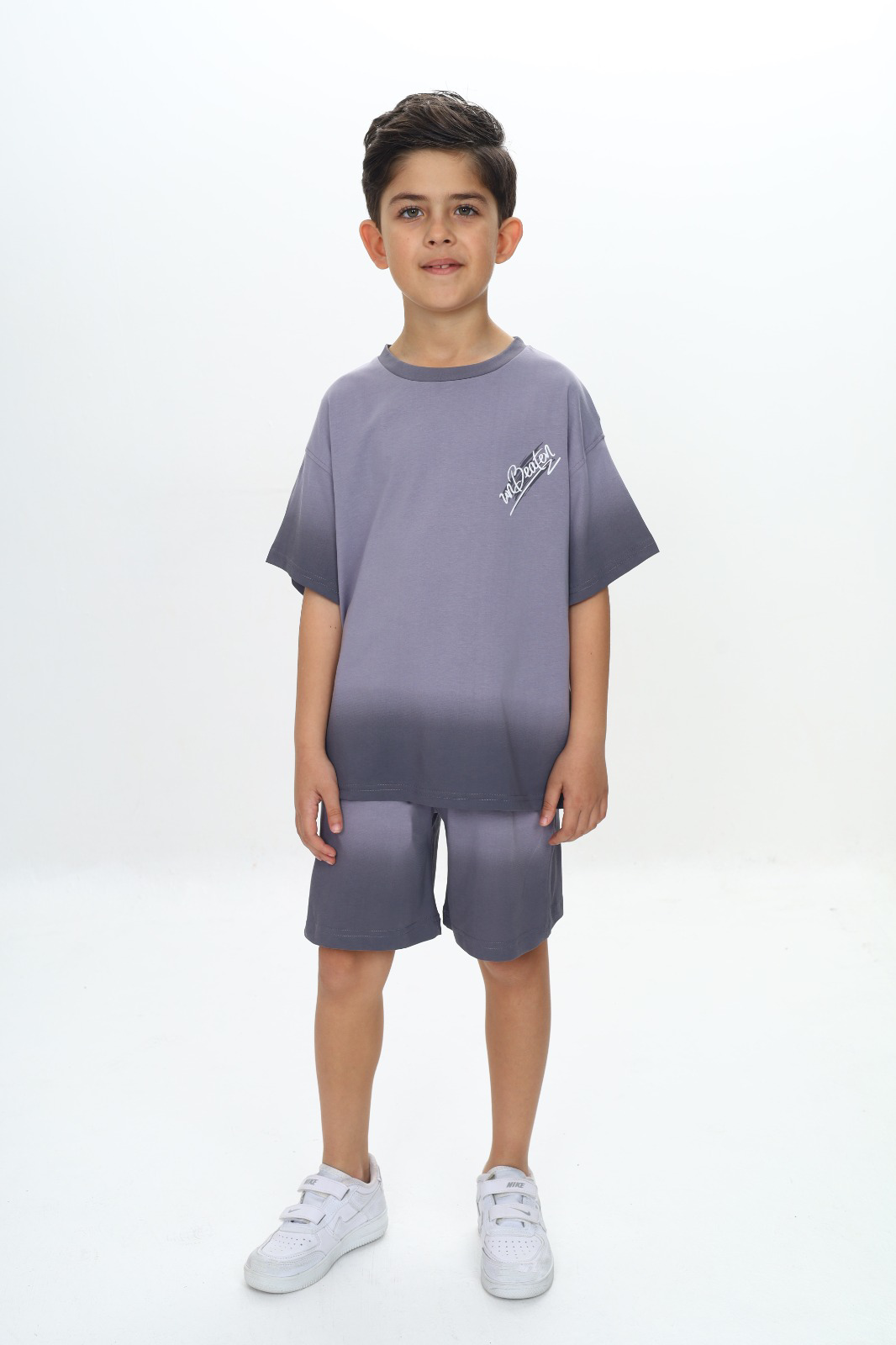 Toontoy  Erkek Çocuk Yikama Efektli Baskili Şortlu Takim