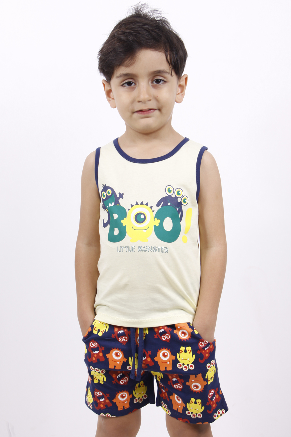Toontoy Erkek Çocuk BOO! Baskılı Şortlu Takım