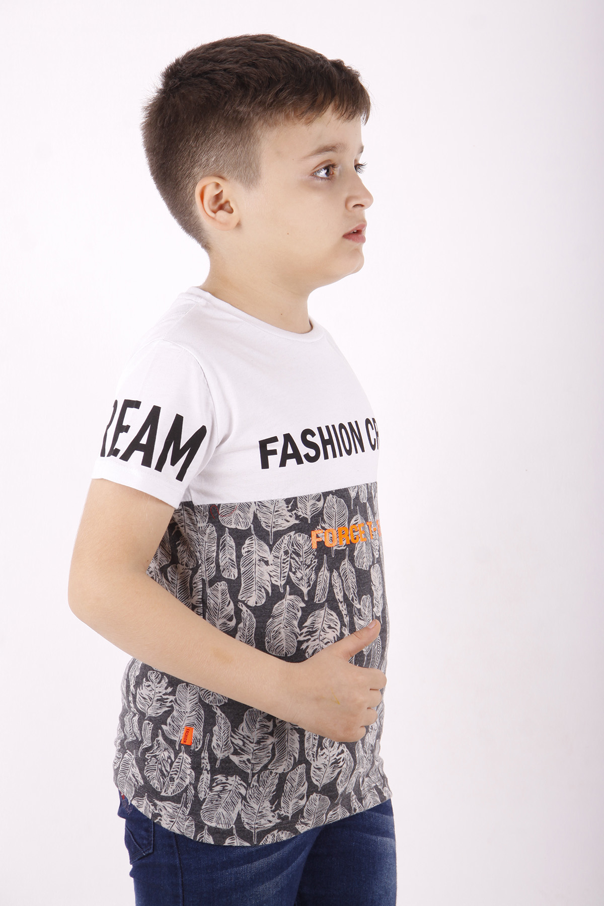 Toontoy Erkek Çocuk Fashion Crew Baskılı Garnili Tişört