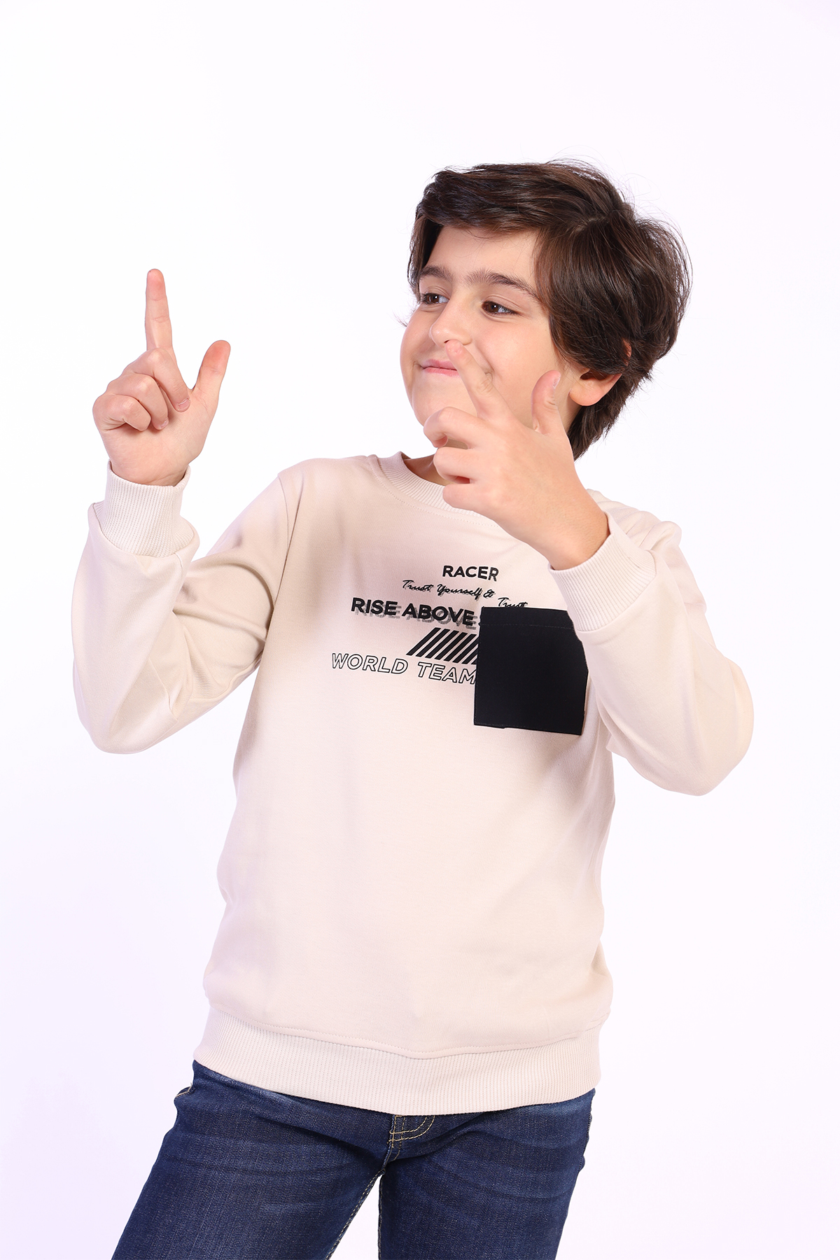 Toontoy Erkek Çocuk Cep Detaylı Baskılı Sweatshirt