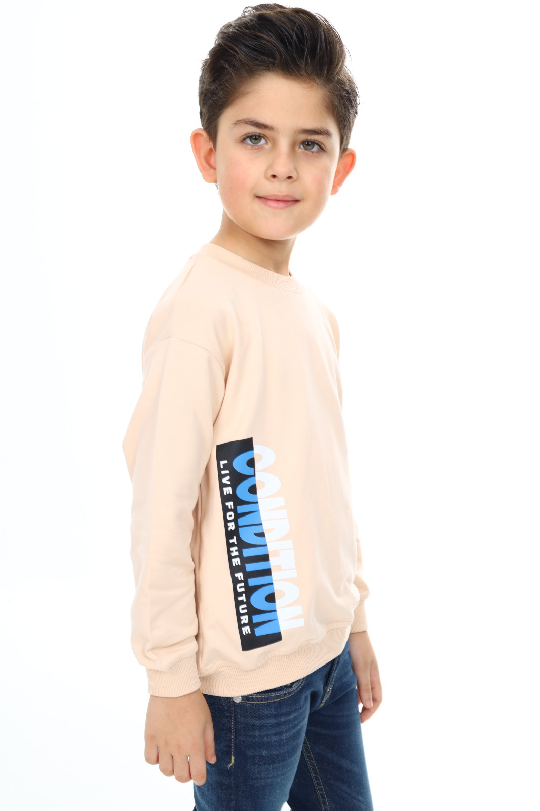 Toontoy Erkek Çocuk Ön ve Arka  Baskılı Sweatshirt