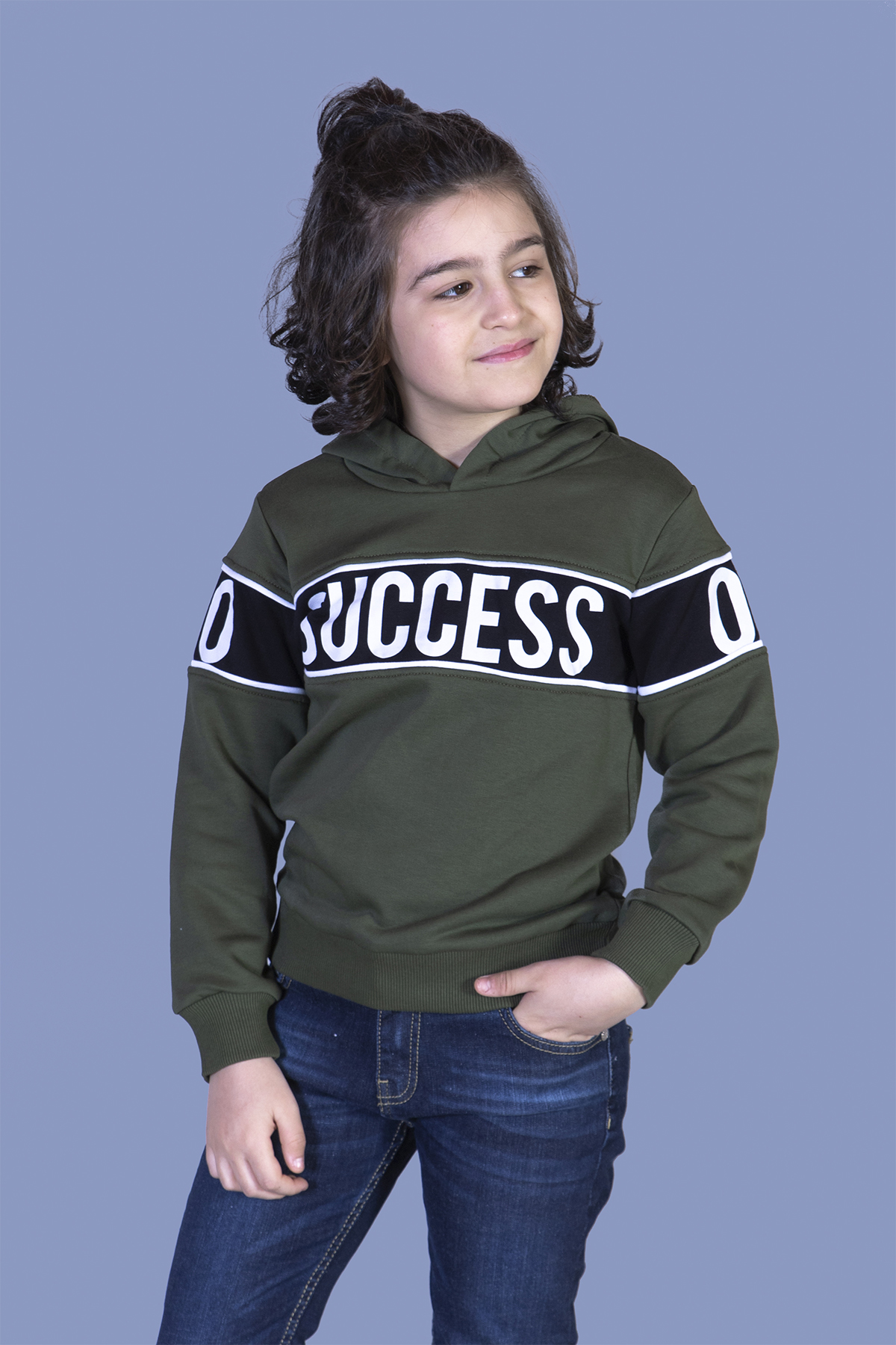 Toontoy Erkek Çocuk Garnisi Baskılı Kapüşonlu Sweatshirt