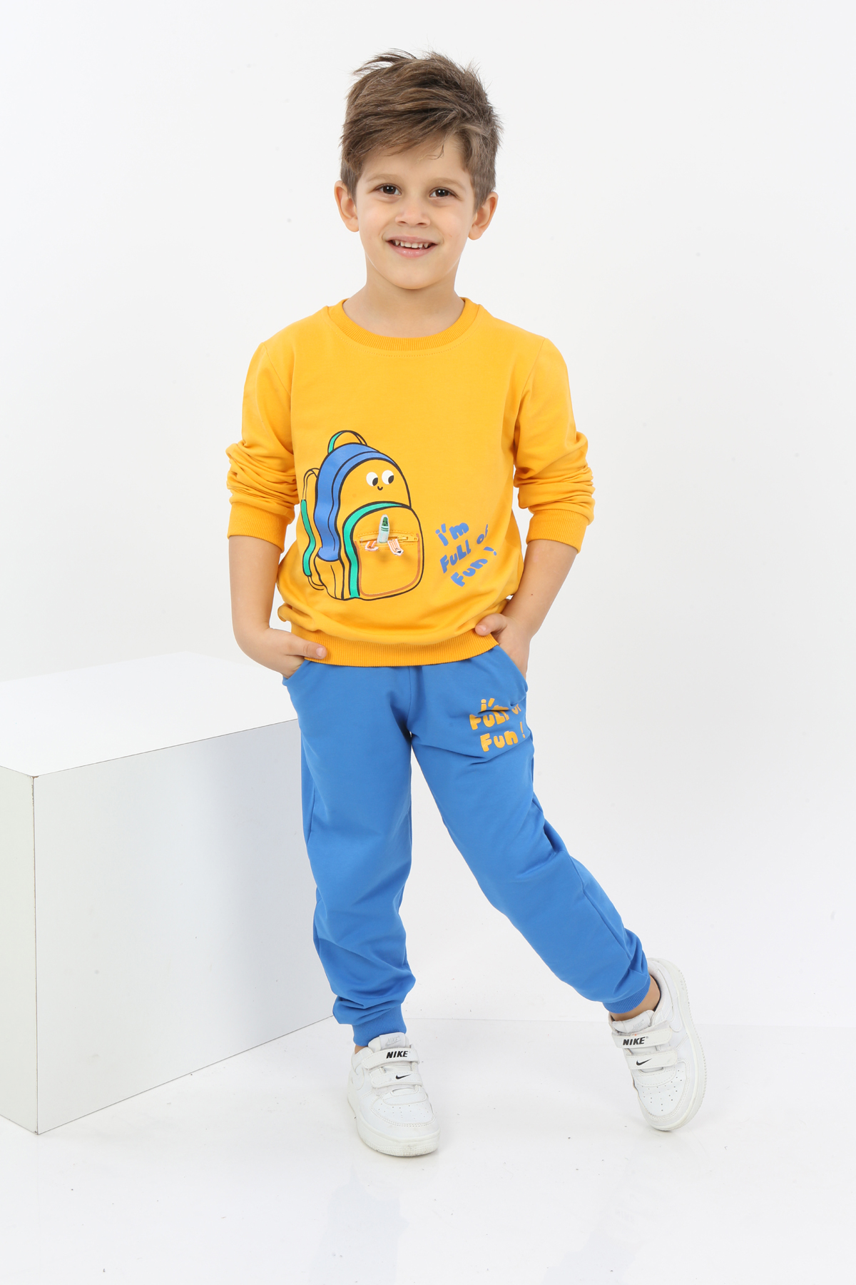 Toontoy Erkek Çocuk Çantalı Yazı Baskılı Eşofman Takım