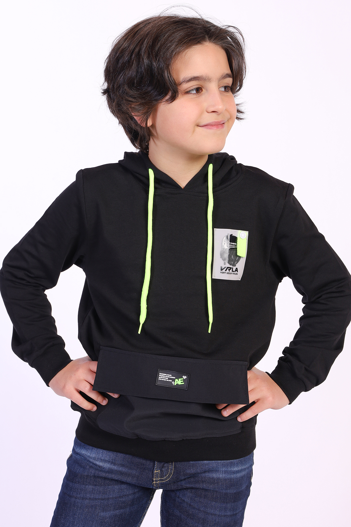Toontoy Erkek Çocuk Armalı Kapşonlu Sweatshirt