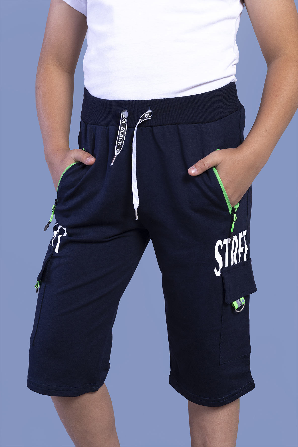 Toontoy  Erkek Çocuk Cep Detaylı Baskılı Kapri